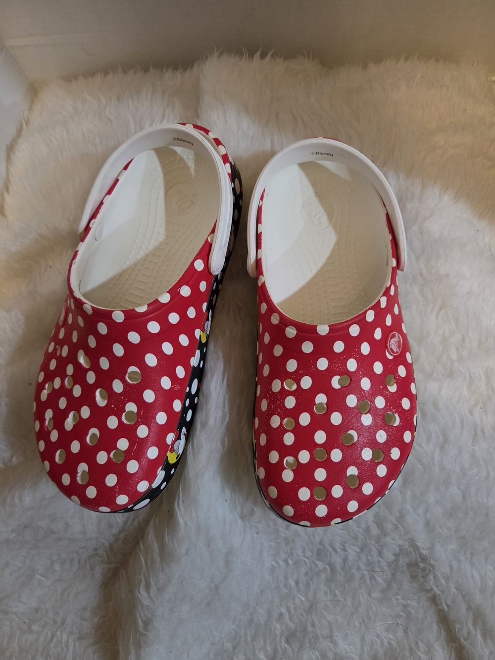 CROCS Red & White Polka Dot Classic Clogs